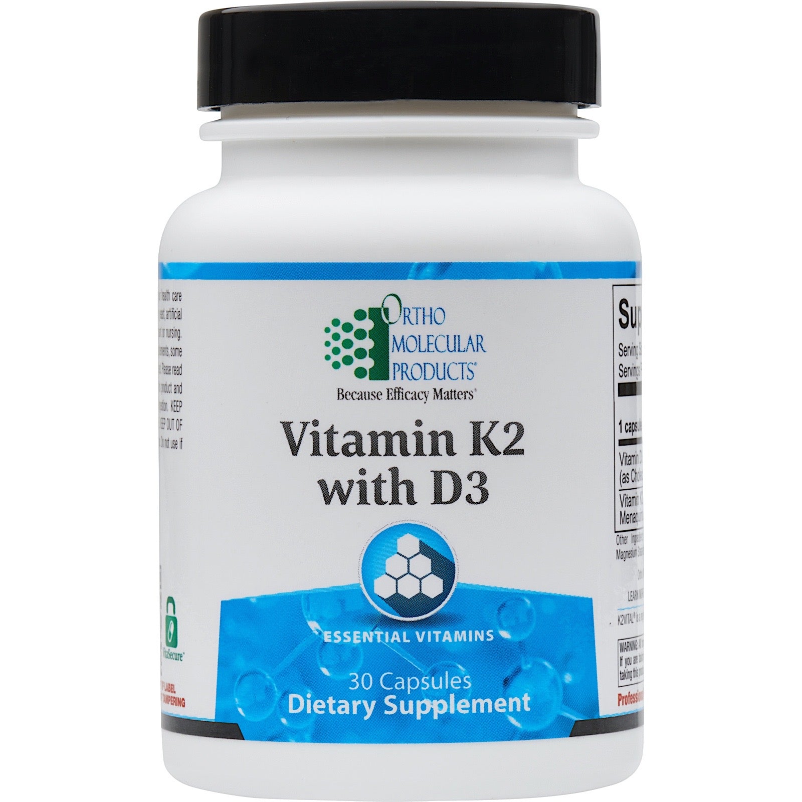 Ortho Molecular, Vitamin K2 with D3, 30 Capsules UPC 615033021252 | Hilife Vitamins